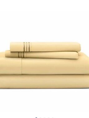 Premium Yellow Bed Sheet Set - Soft Breathable Bedding - split king